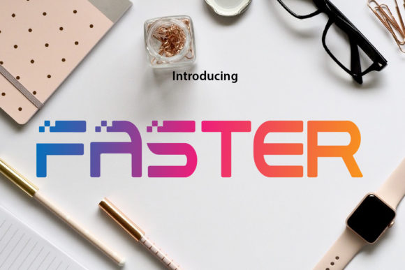 Faster: The Fresh Display Font for Playful Branding and Product Design
