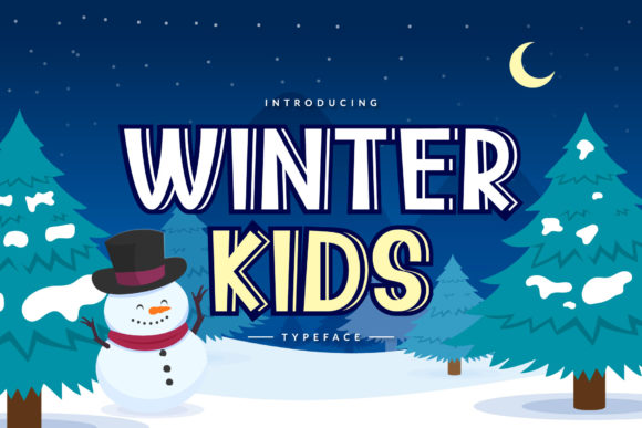 Winter Kids Typeface for Seasonal Branding and Holiday Design Projects